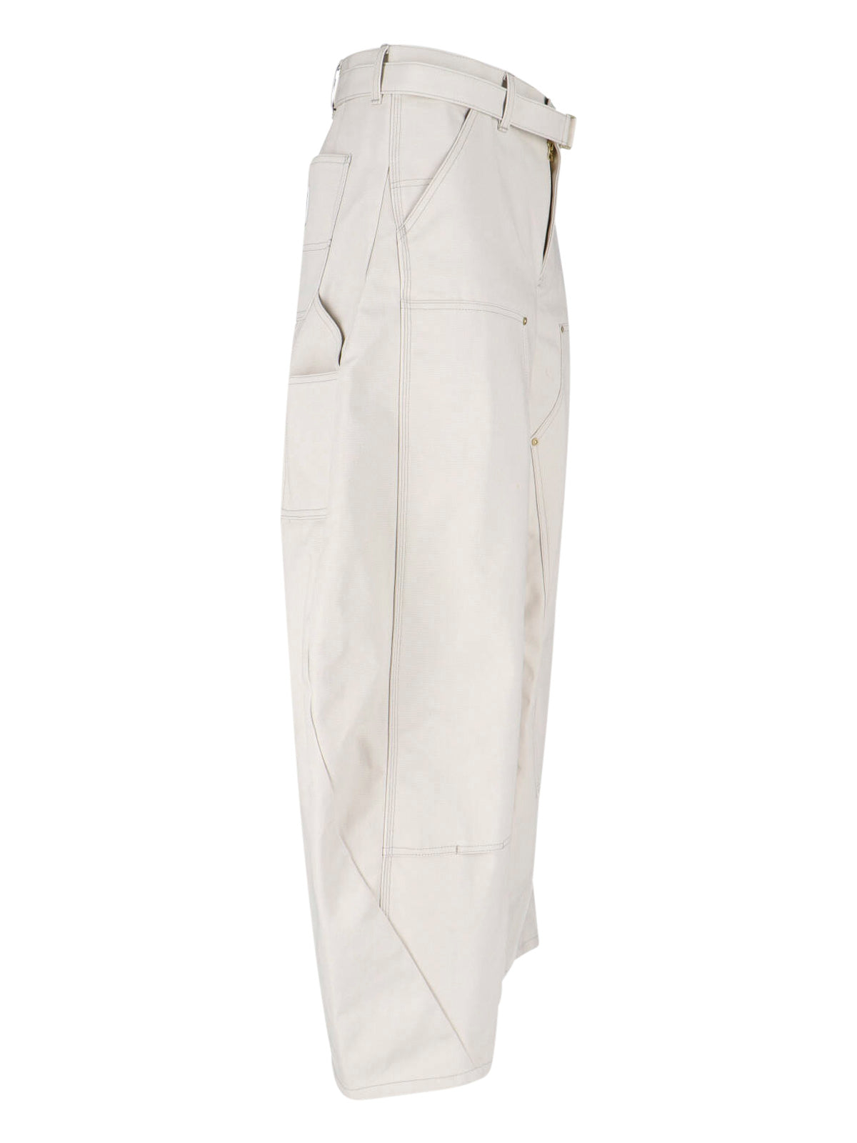 Duck Pants With Curved Wide Leg Design