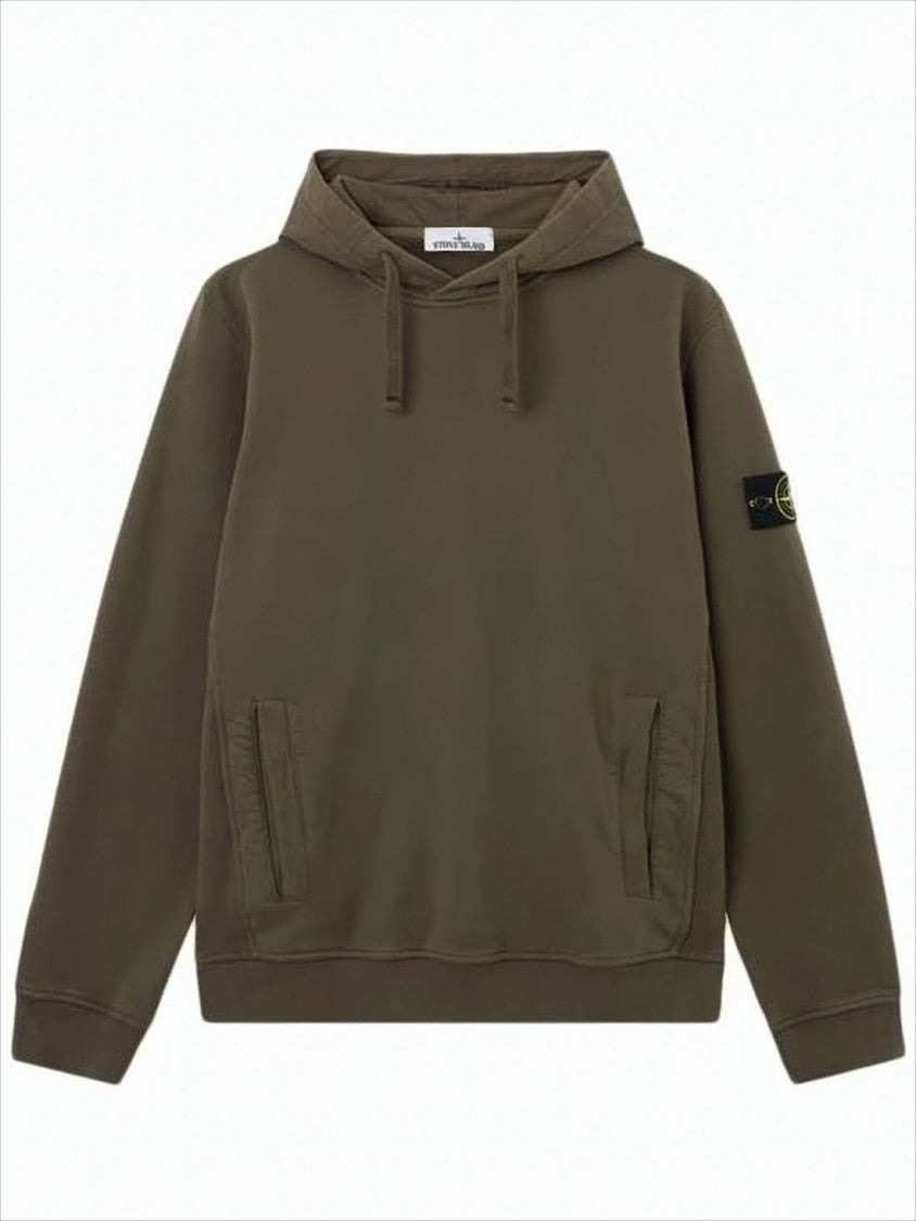 Muted Olive Green Relaxed Fit Hoodie