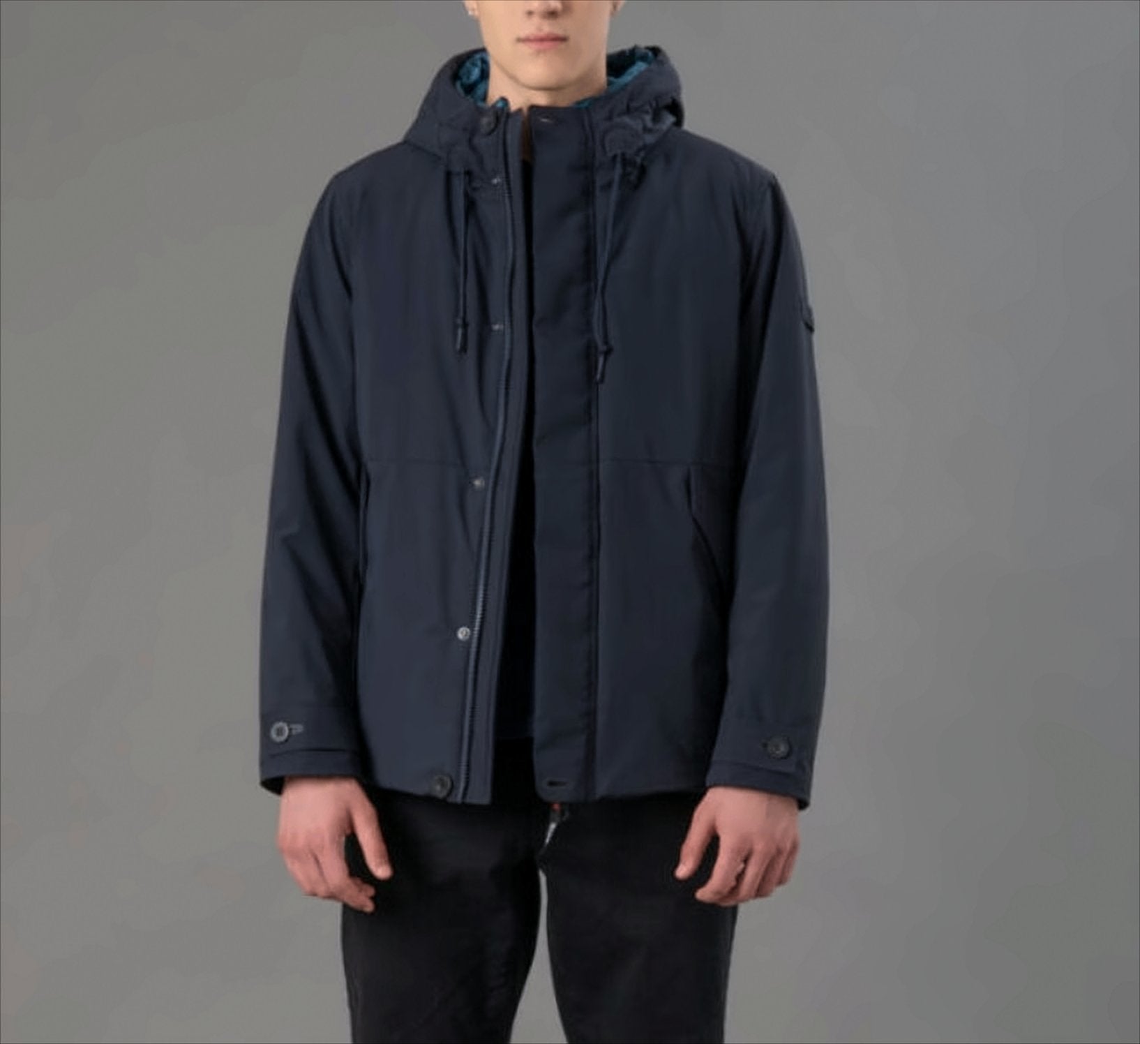 Blue Jacket With Double Hood