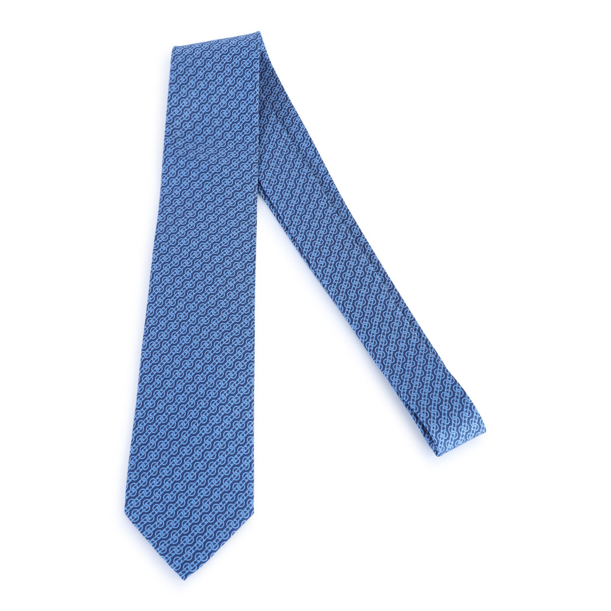 Intricate Pattern Light Blue Silk Tie