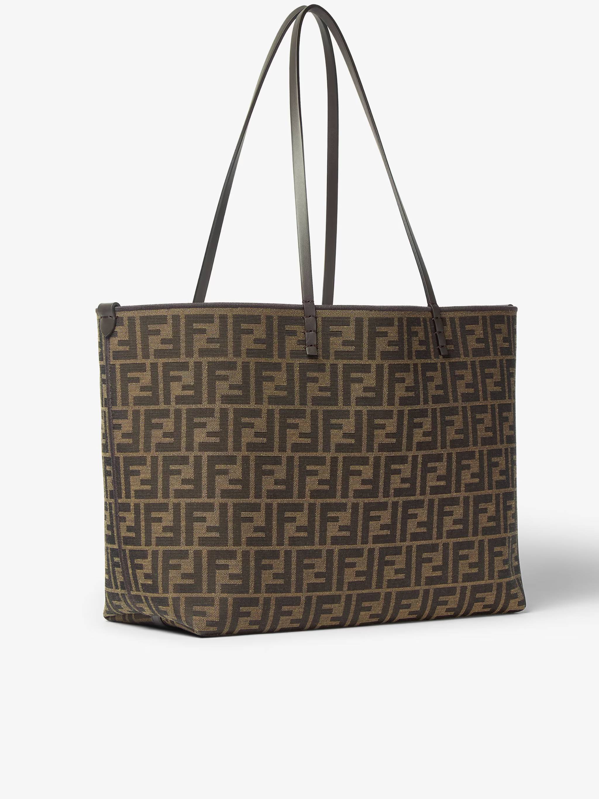 Monogram Tote Bag with Structured Form and Zip Pocket