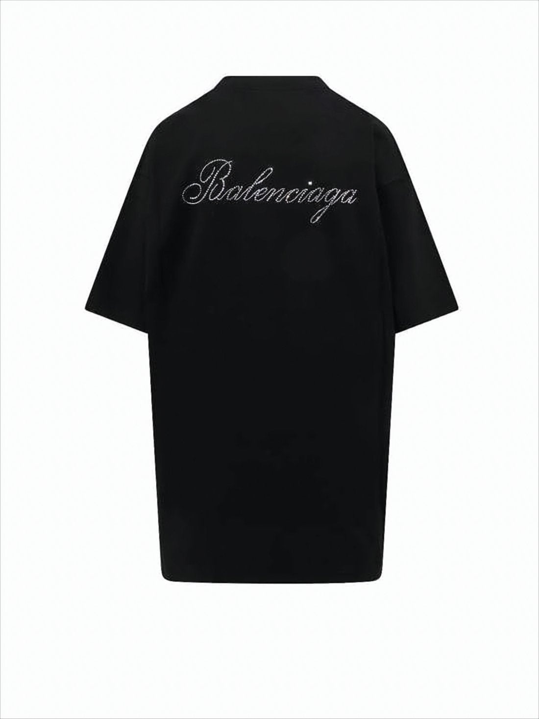 Rhinestone-Embellished Black Short-Sleeve T-Shirt