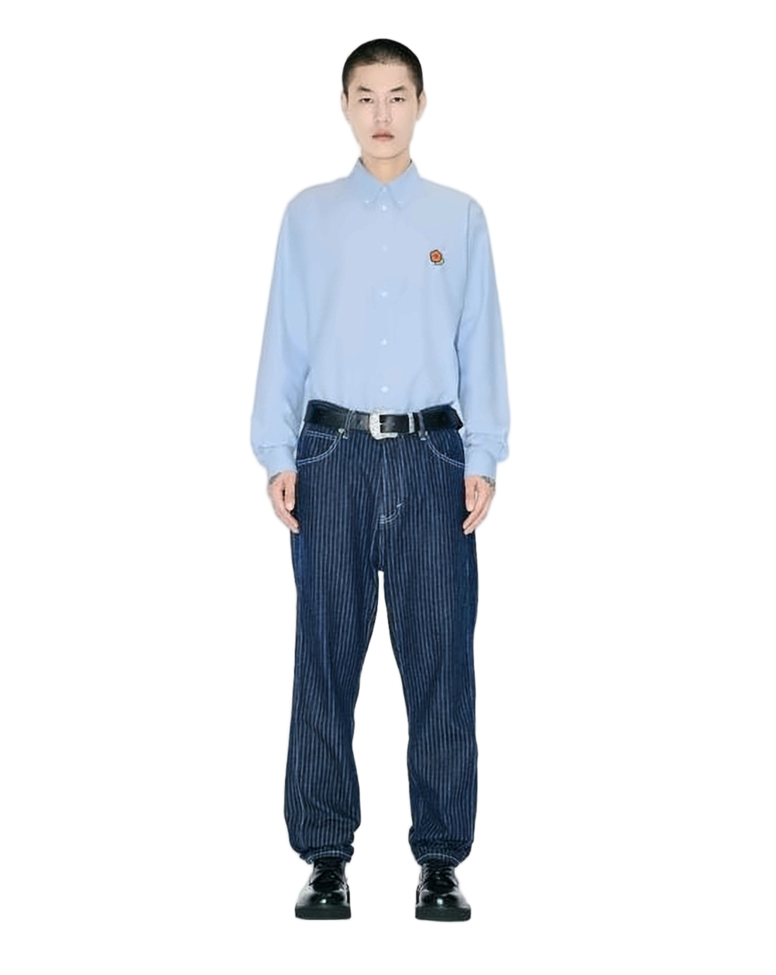 Light Blue Long-Sleeve Button-Down Shirt