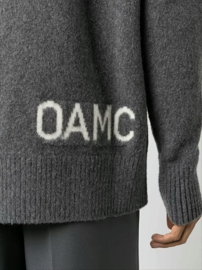 Relaxed Fit Wool Sweater with Ribbed Detailing