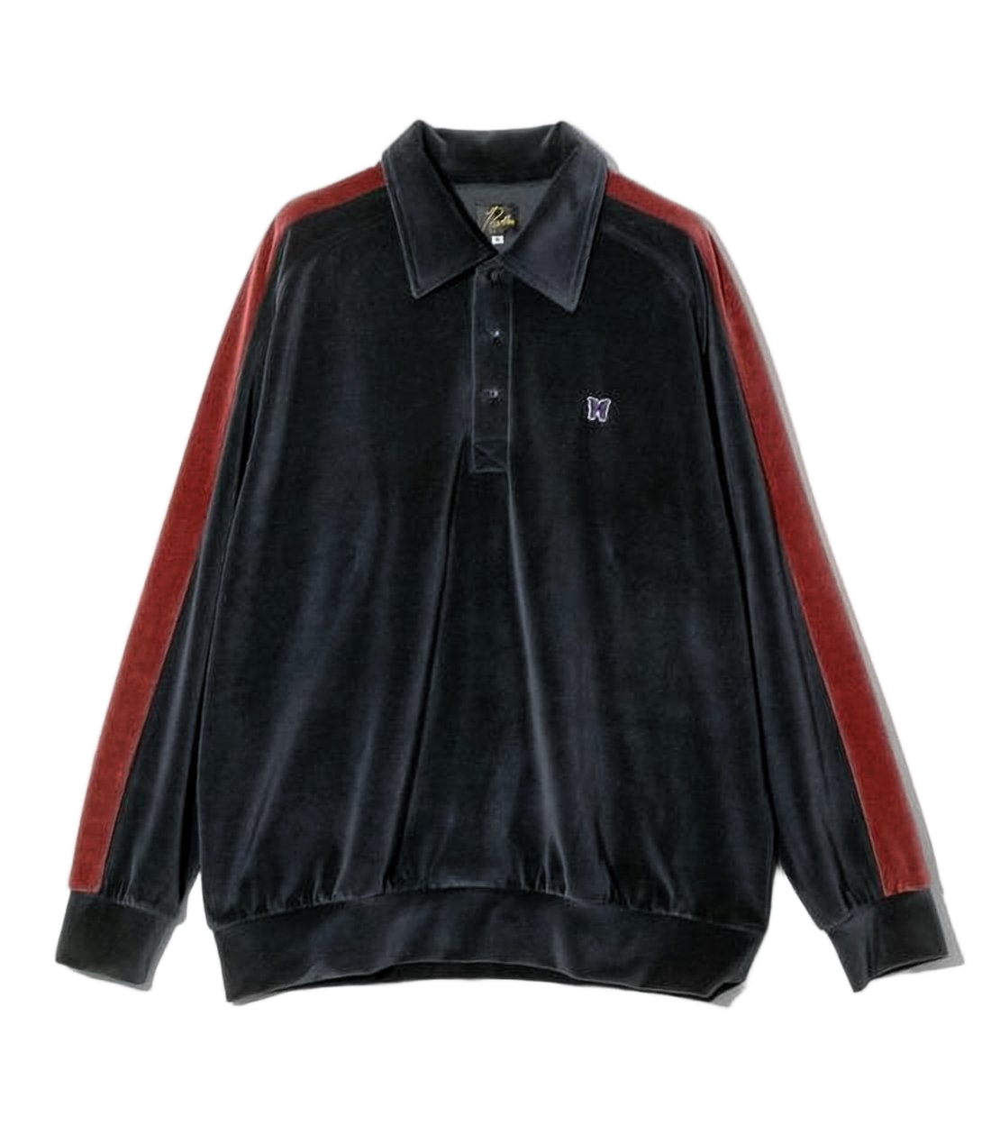 Long-Sleeve Polo Shirt with Contrast Stripes