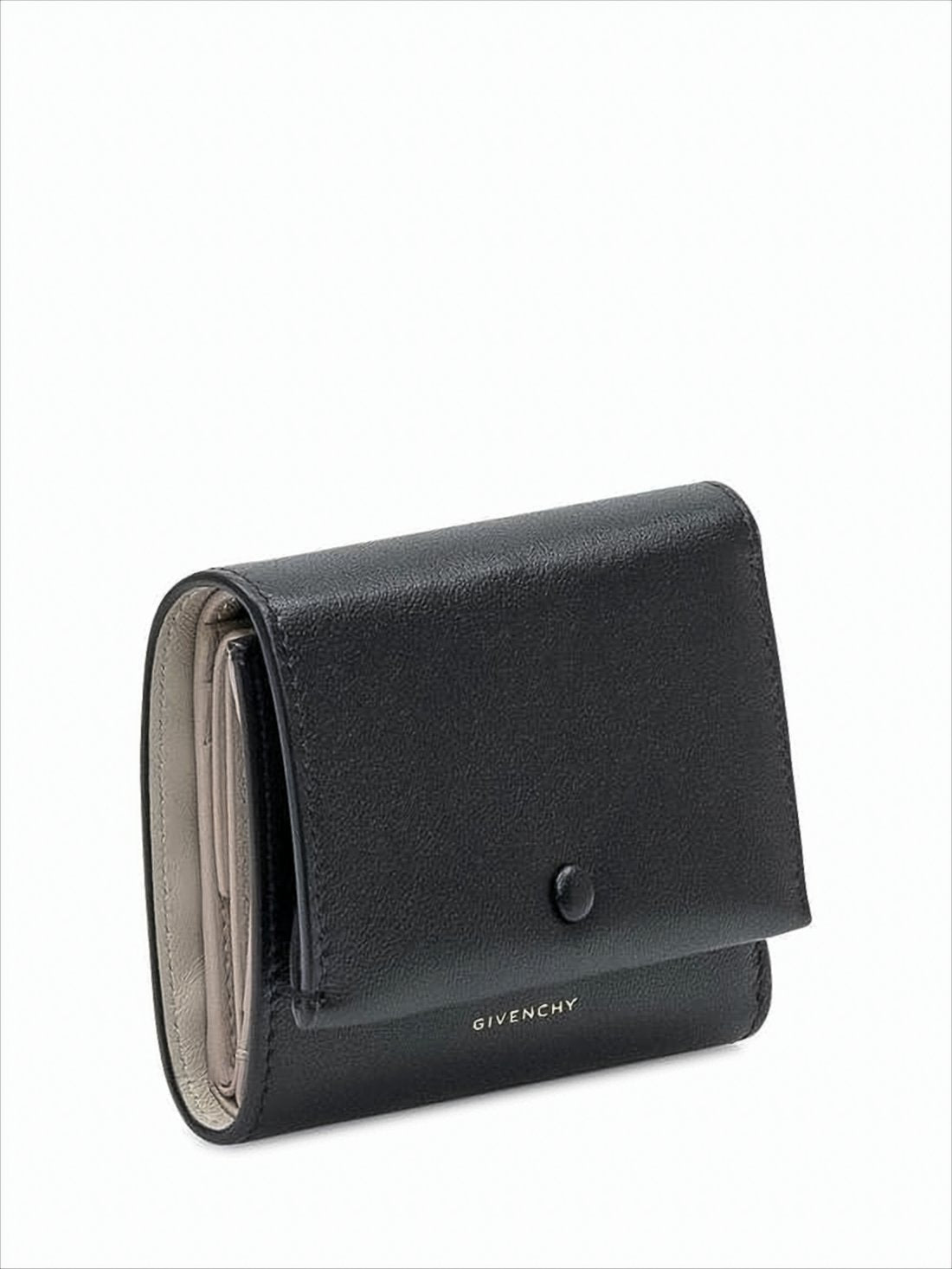 Tri-Fold Black Calf Leather Wallet