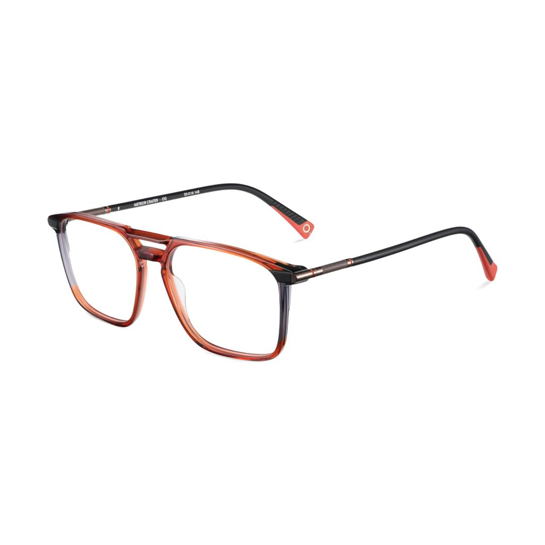Meteor Crater Bold Square Frame Eyeglasses with Gradient Detail