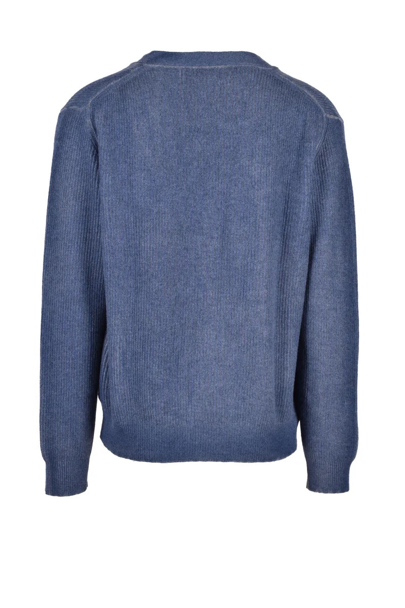 Vintage-Inspired Blue Merino Wool