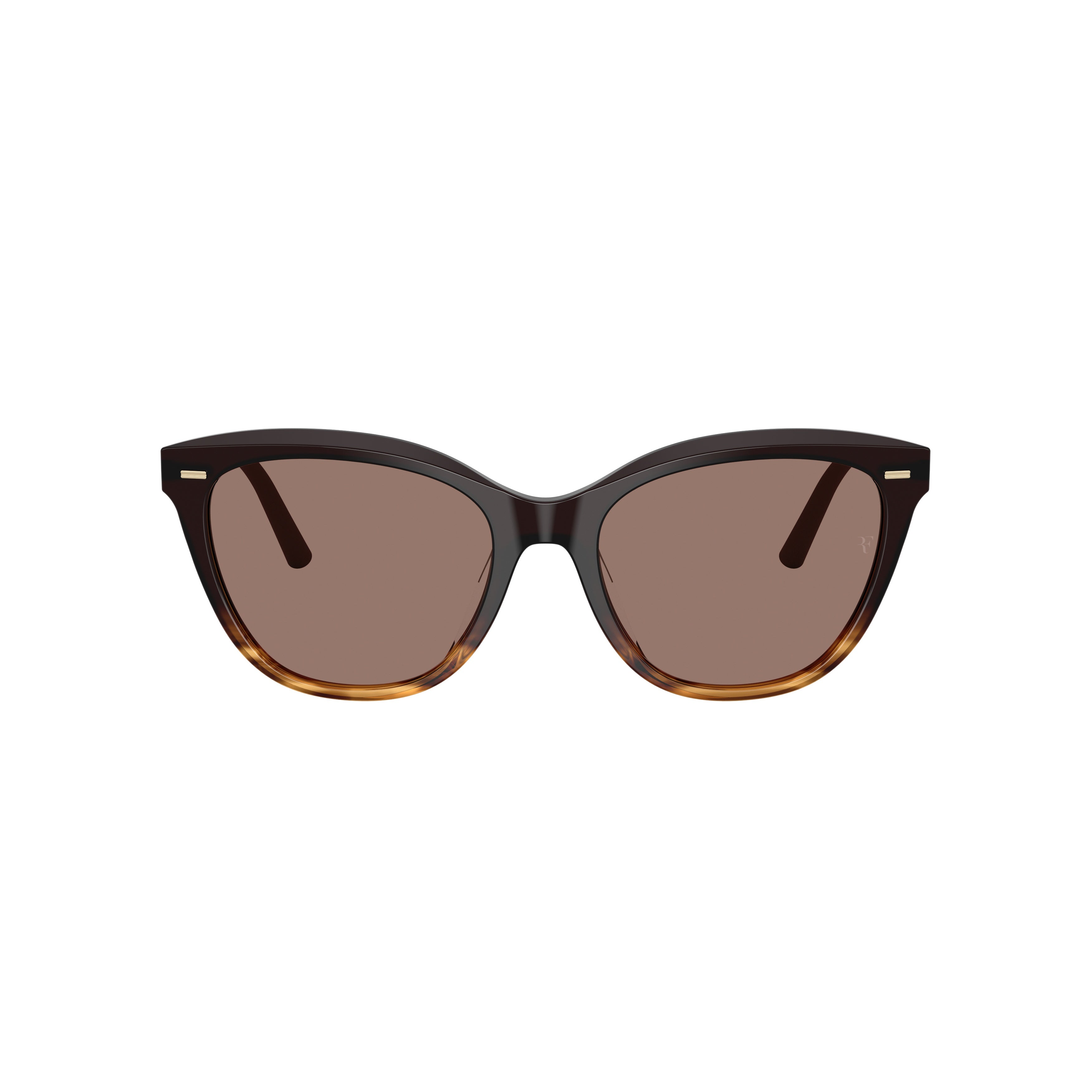 0ov5597su Gradient Tortoiseshell Cat-Eye Sunglasses with Gold-Toned Temples
