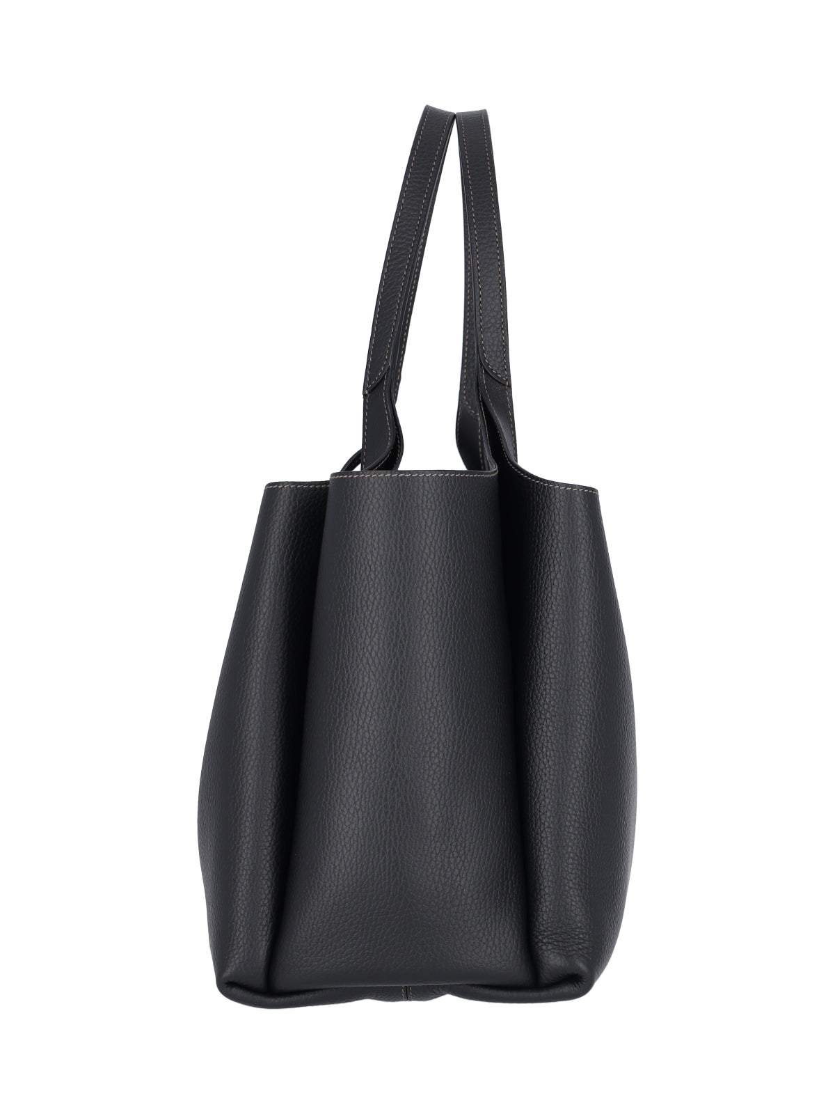 Medium Tote Bag In Black Hammered Leather