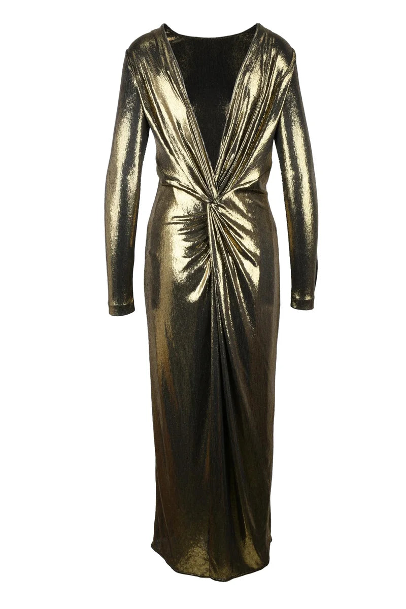 Long Elastic Dress - Gold