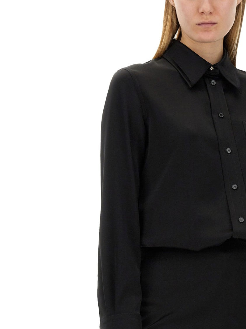 Crepe De Chine Shirt With Button-Down Front