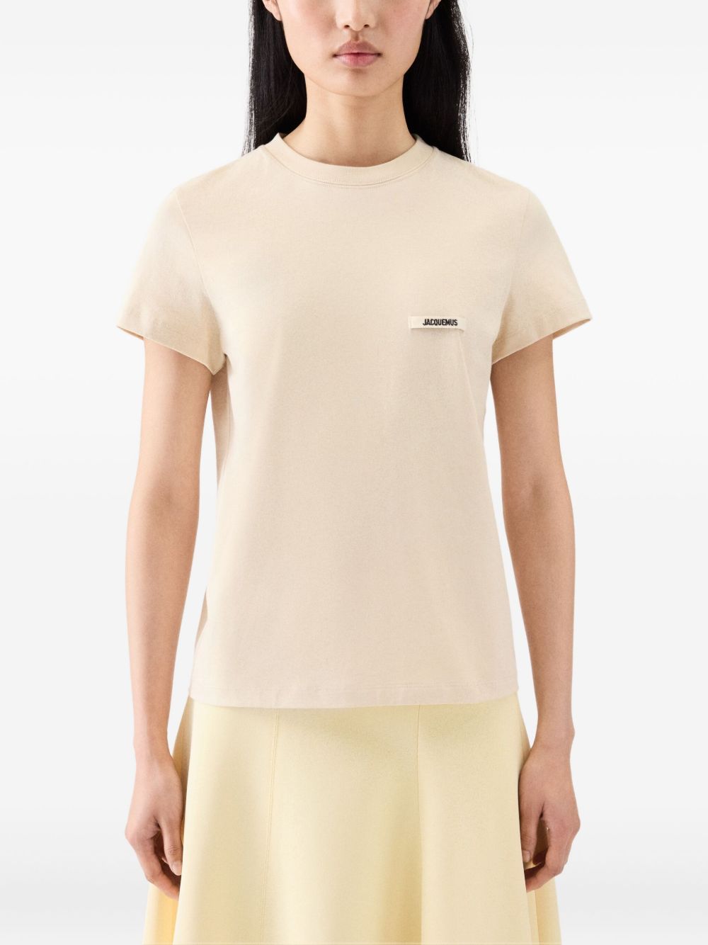 Short-Sleeved Silk and Nylon Top