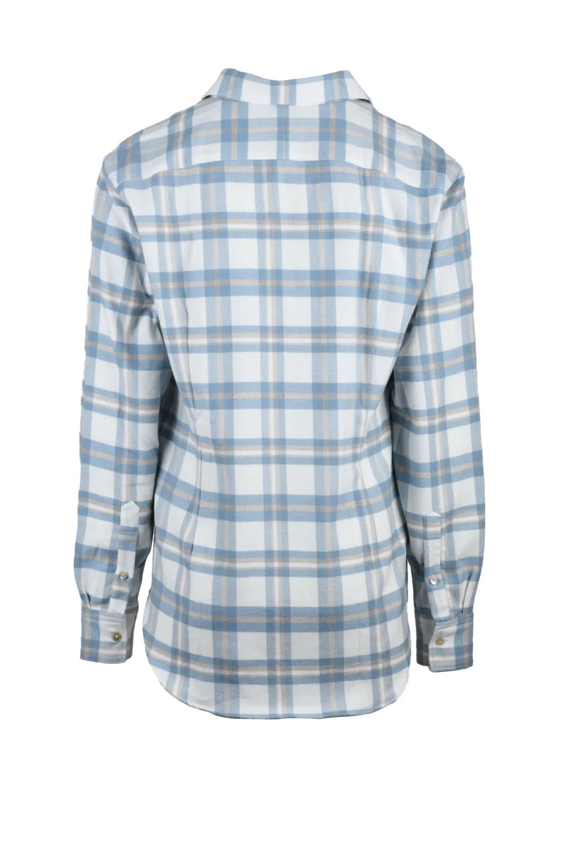 Cotton Stripe Shirt - White/Light Blue