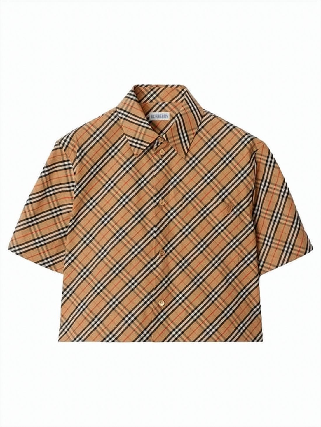 Cropped Check Pattern Blouse
