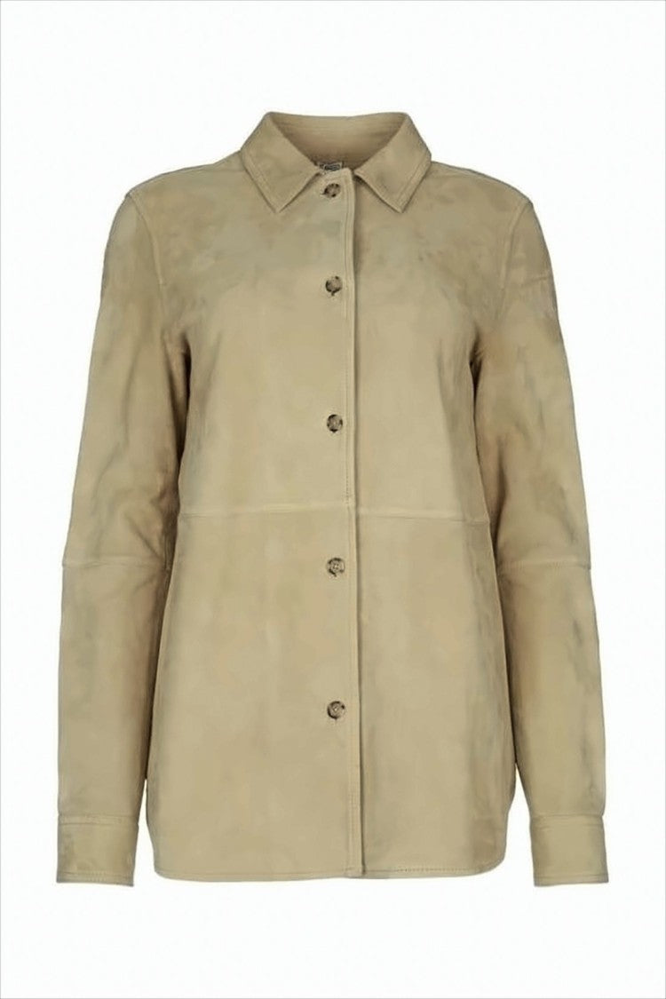 Lambskin Jacket with Classic Collar and Button-Down Front