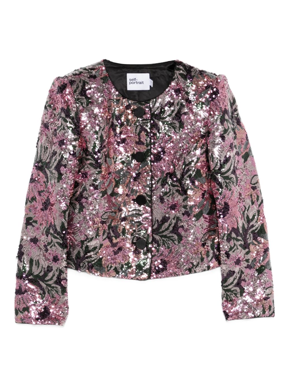 Cropped Floral Sequin Jacket