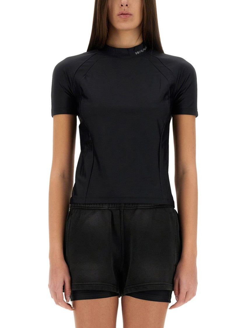 Fitted Black T-Shirt With Logo Details