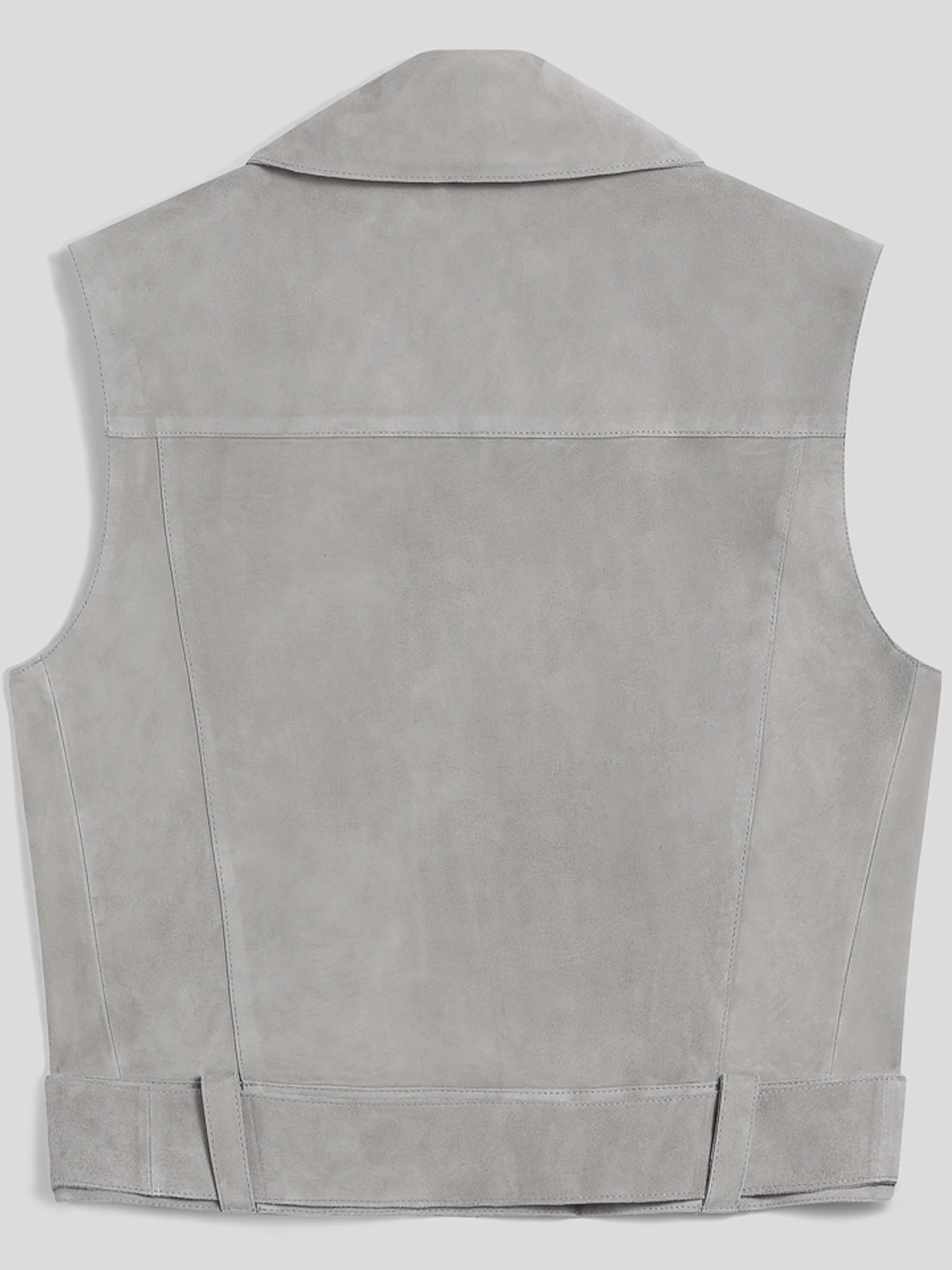 Anemone Cropped Leather Biker Vest