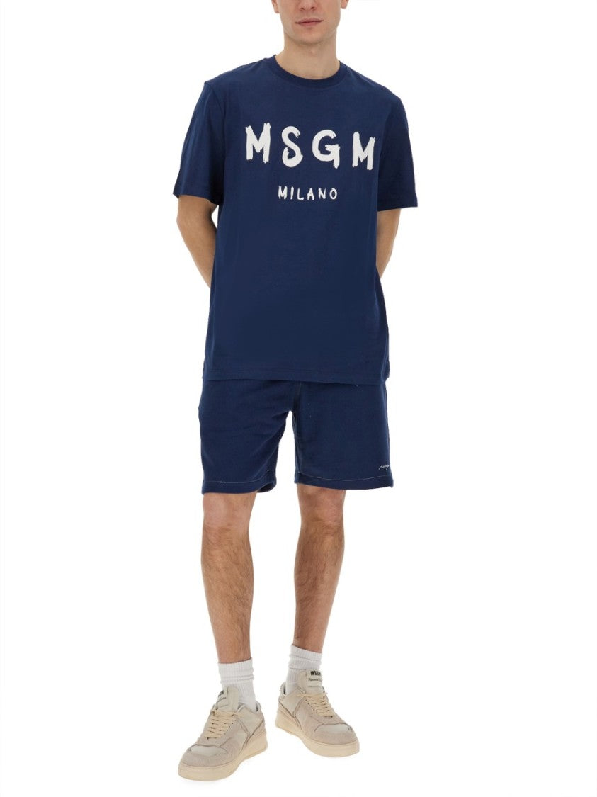 Bermuda Shorts With Embroidered Logo