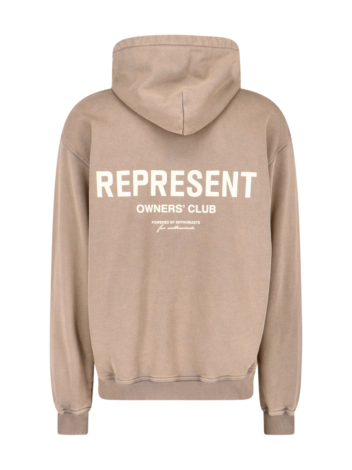 Light Brown Cotton Hoodie with Logo Detail