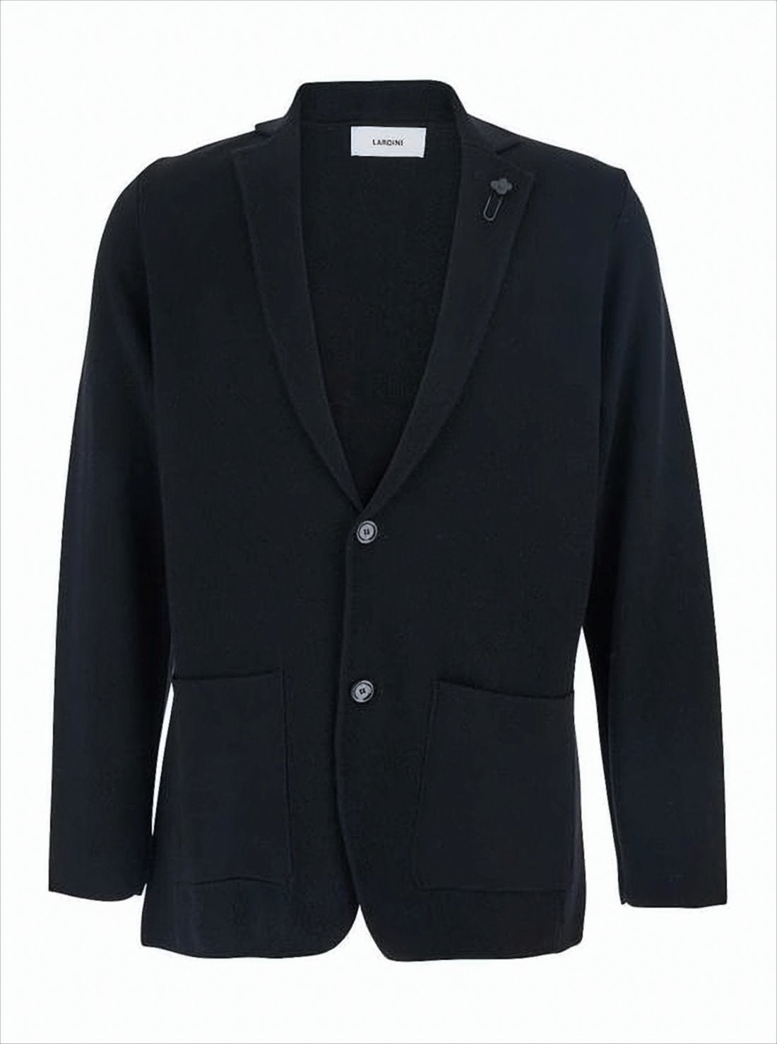 Tailored Black Wool Jacket with Two-Button Closure