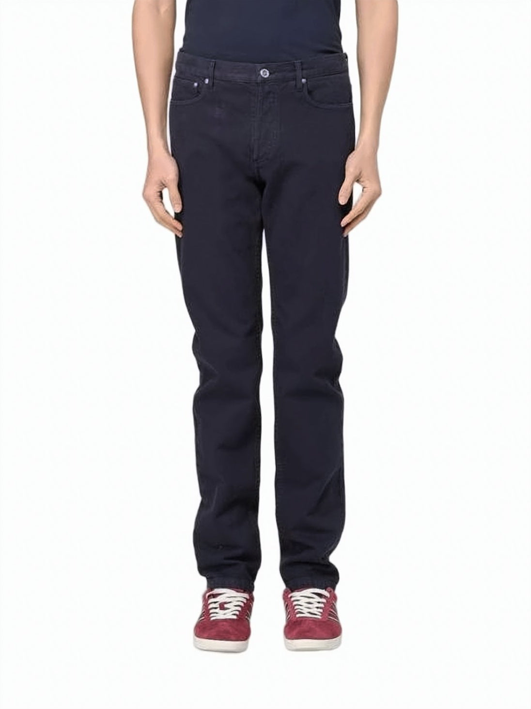 Straight-Leg Denim Pants with Classic Five-Pocket Design