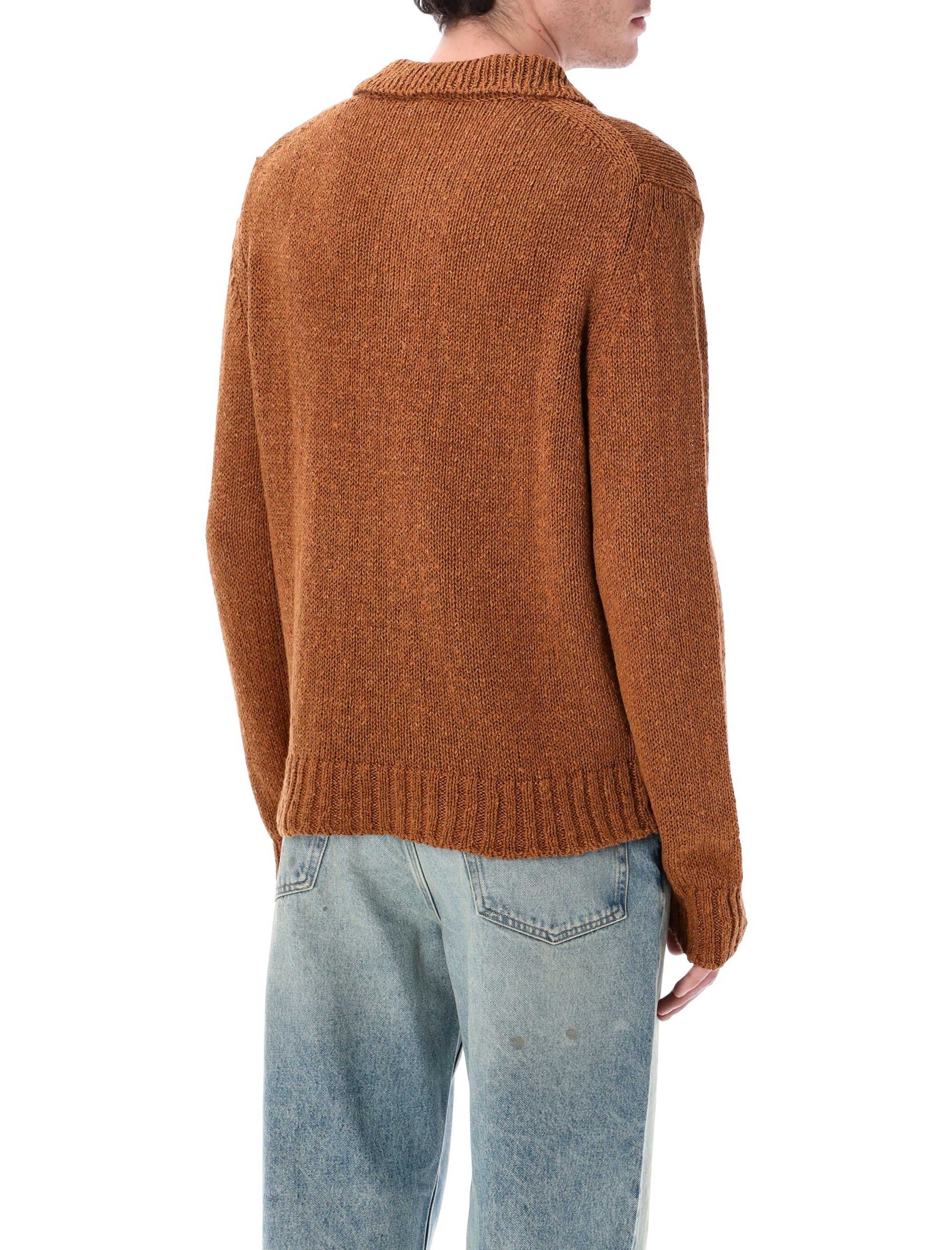 Cotton Linen Polo Sweater