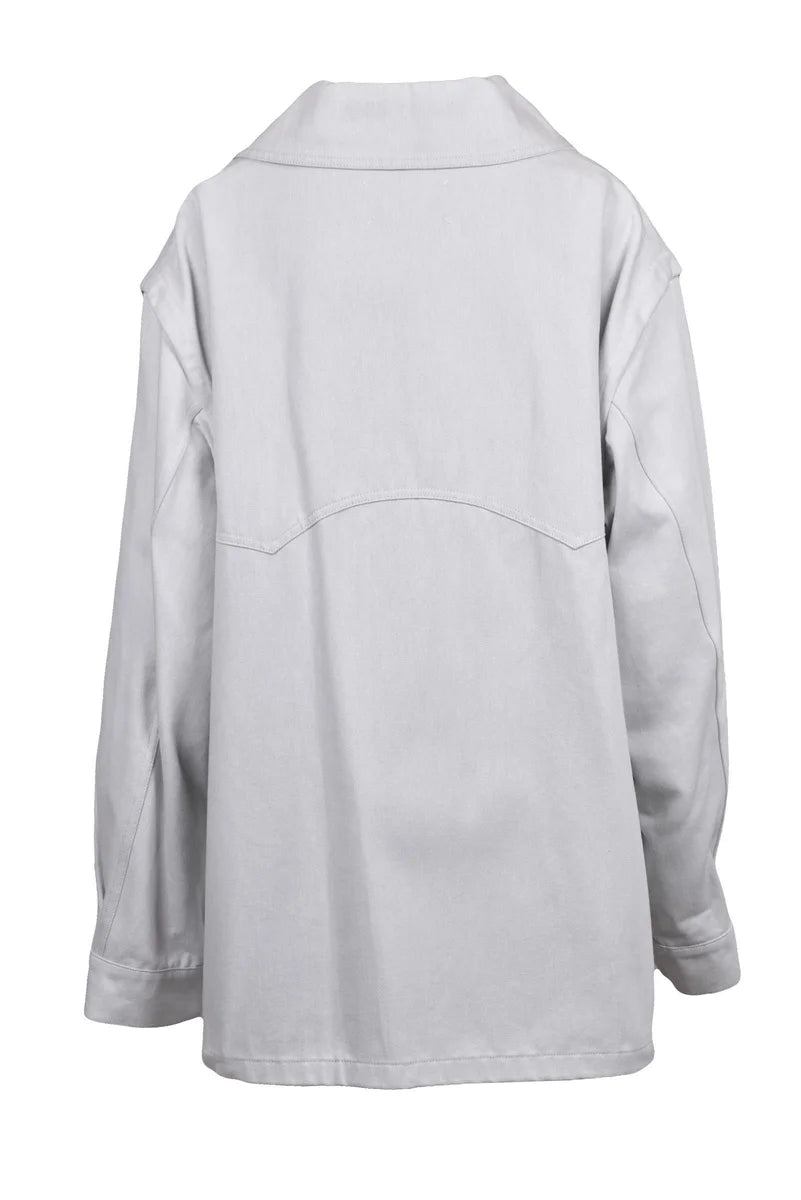 Oversize Denim Jacket - Beige