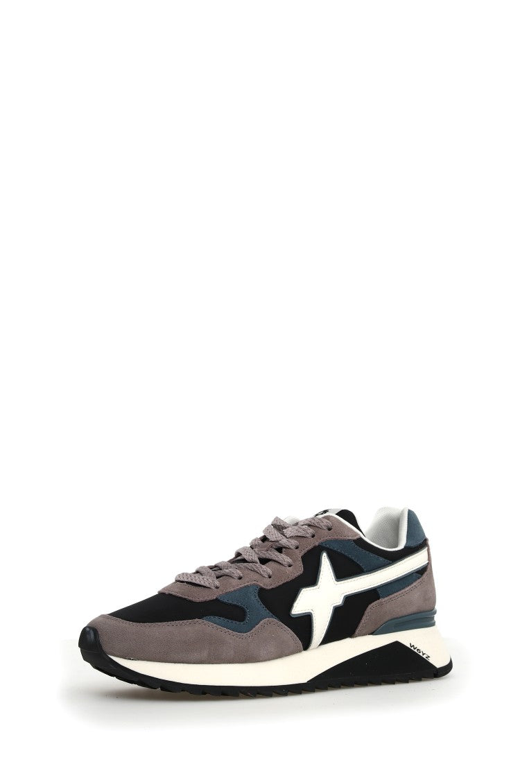 Ultra-Light Sneakers with Technical Fabric and Suede Blend