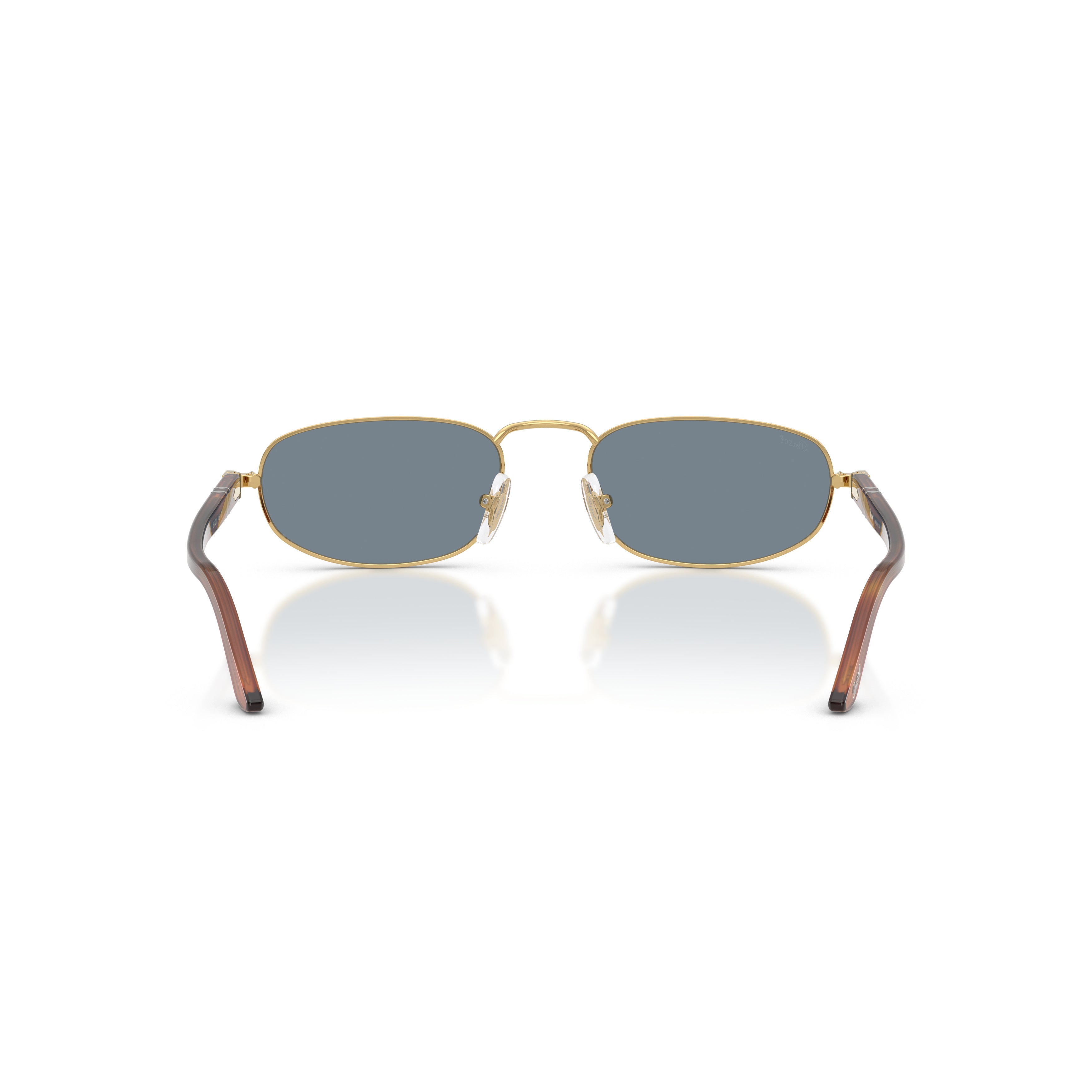 0po1028s Rectangular Gold Metal Sunglasses with Tortoiseshell Arms