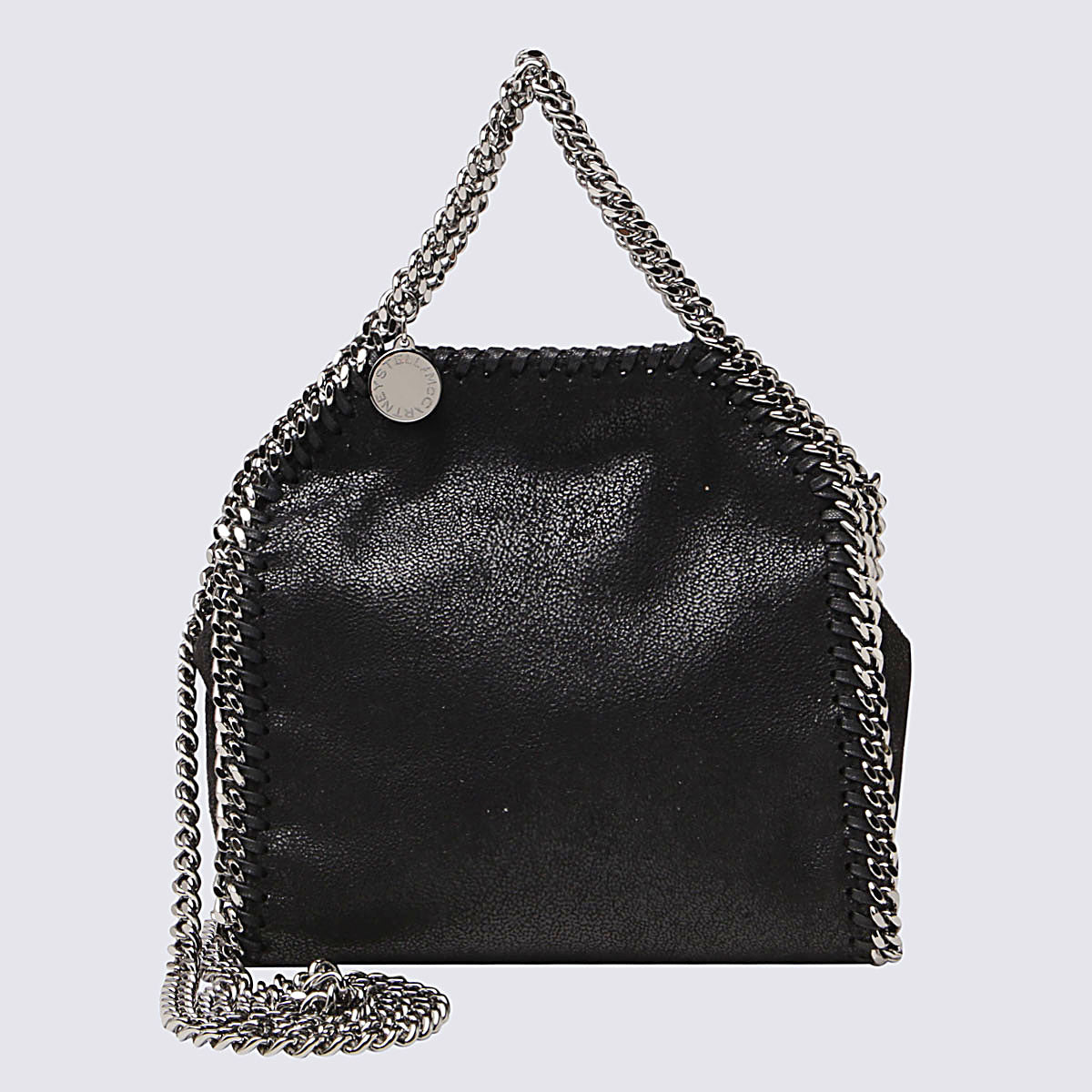 Black Faux Leather Tiny Falabella Tote