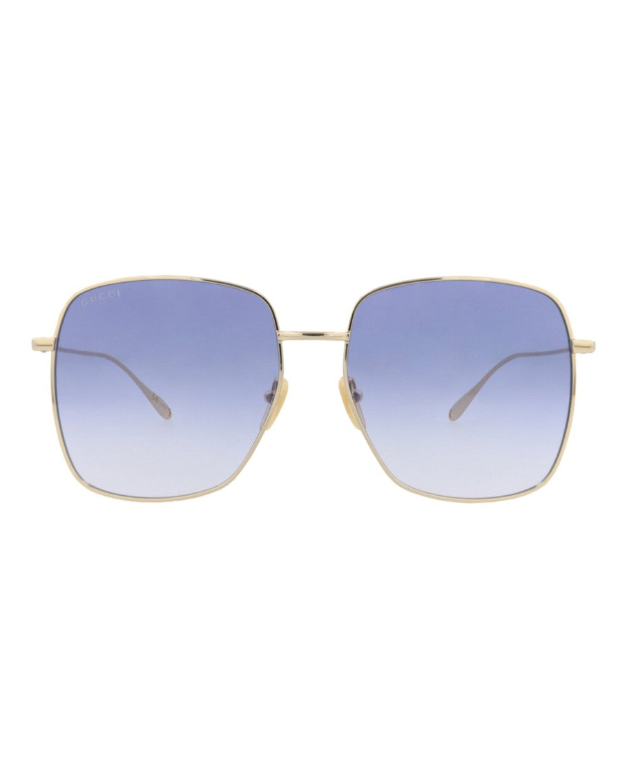 Square-Frame Metal Sunglasses