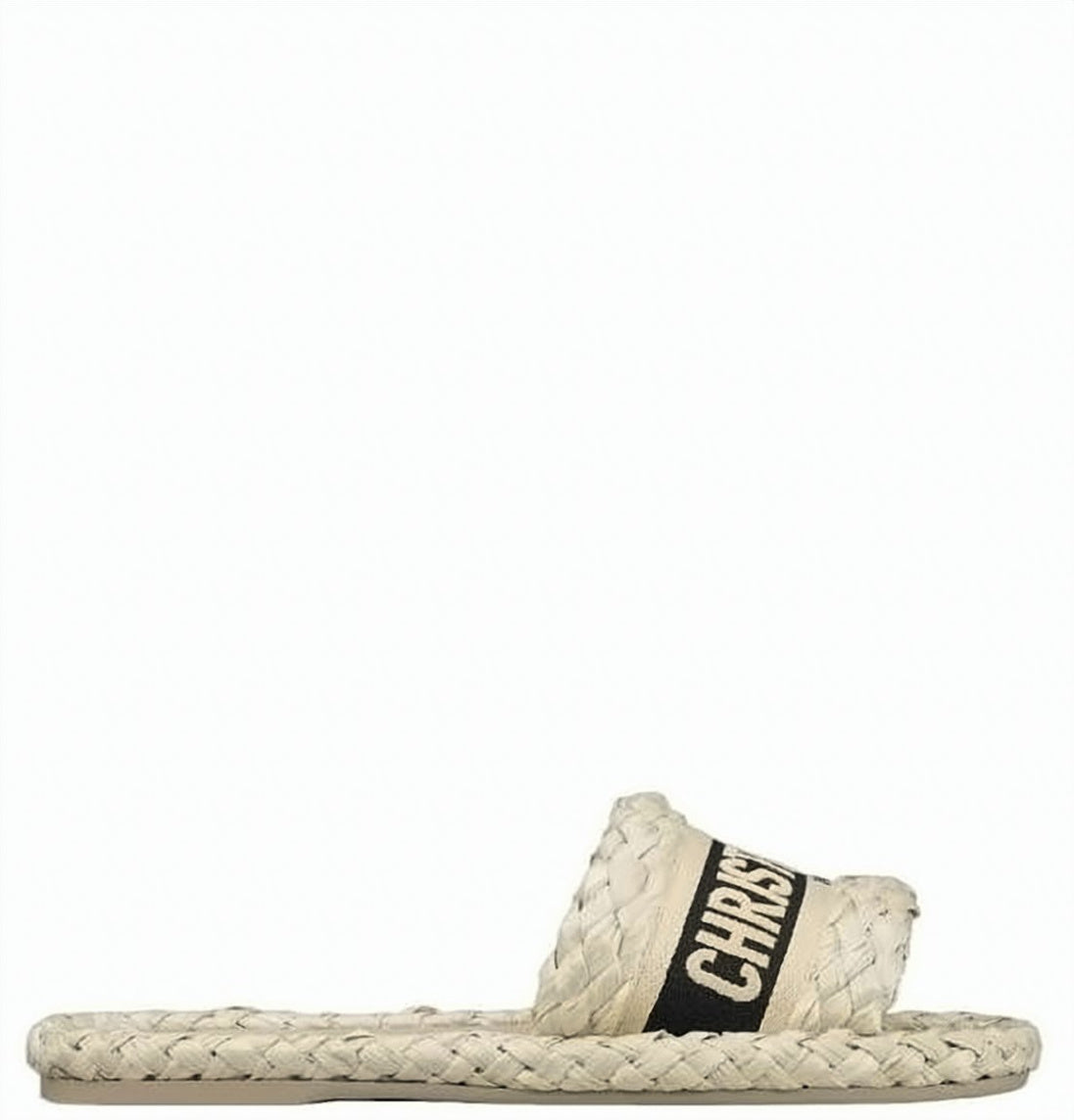 Woven Canvas and Leather Mules with Bold Logo Band