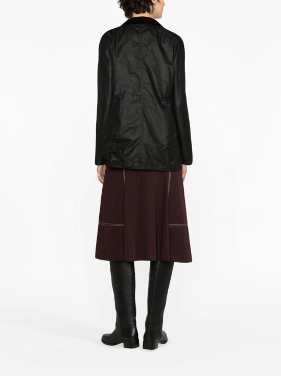 Waxed Cotton Jacket With Classic Collar And Flap Pockets