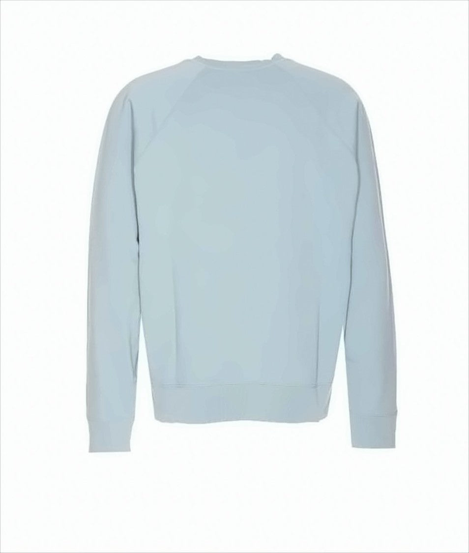 Light Blue Long-Sleeve Sweatshirt With Embroidered Fox Emblem