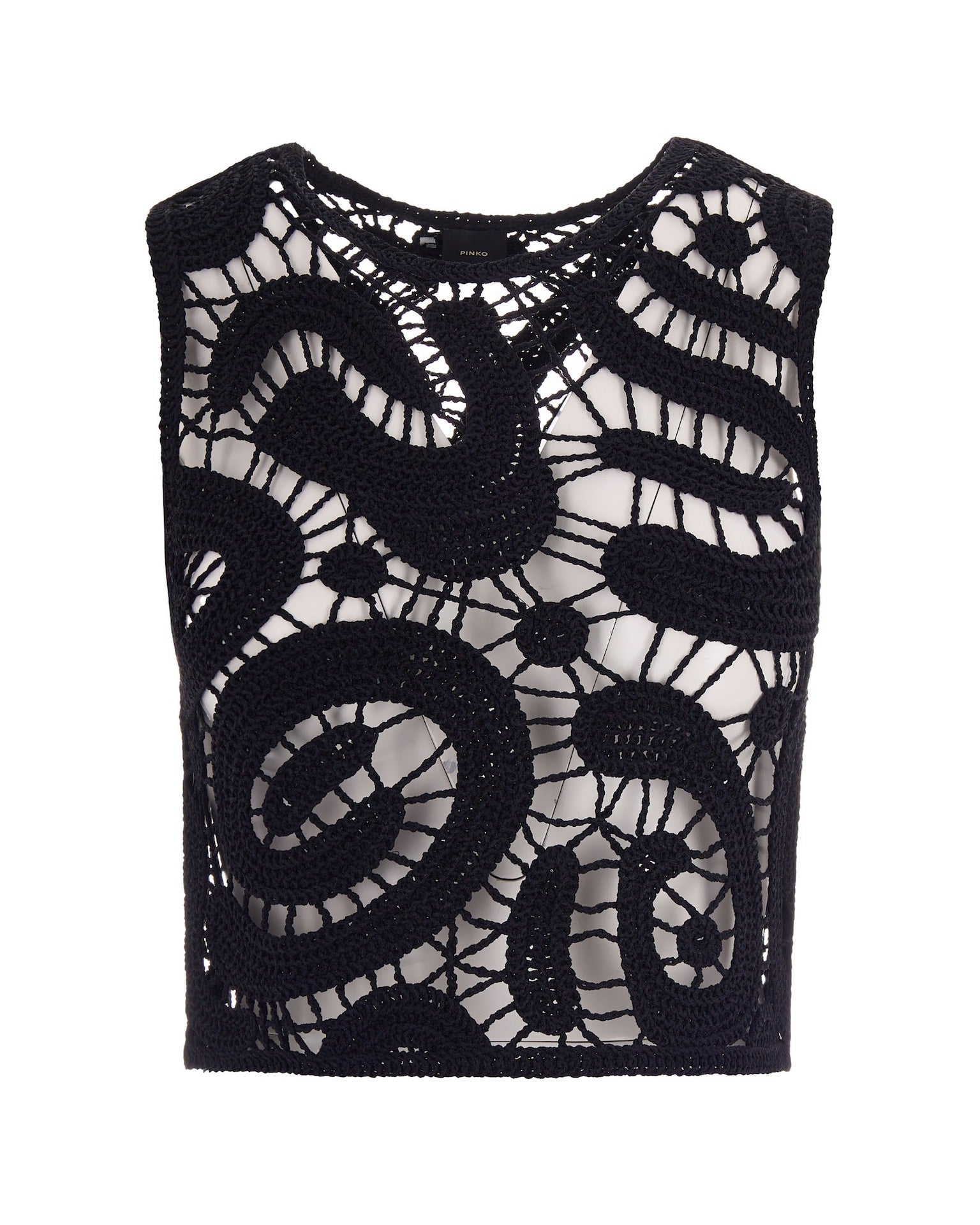 Intricate Geometric Crochet Cropped Top
