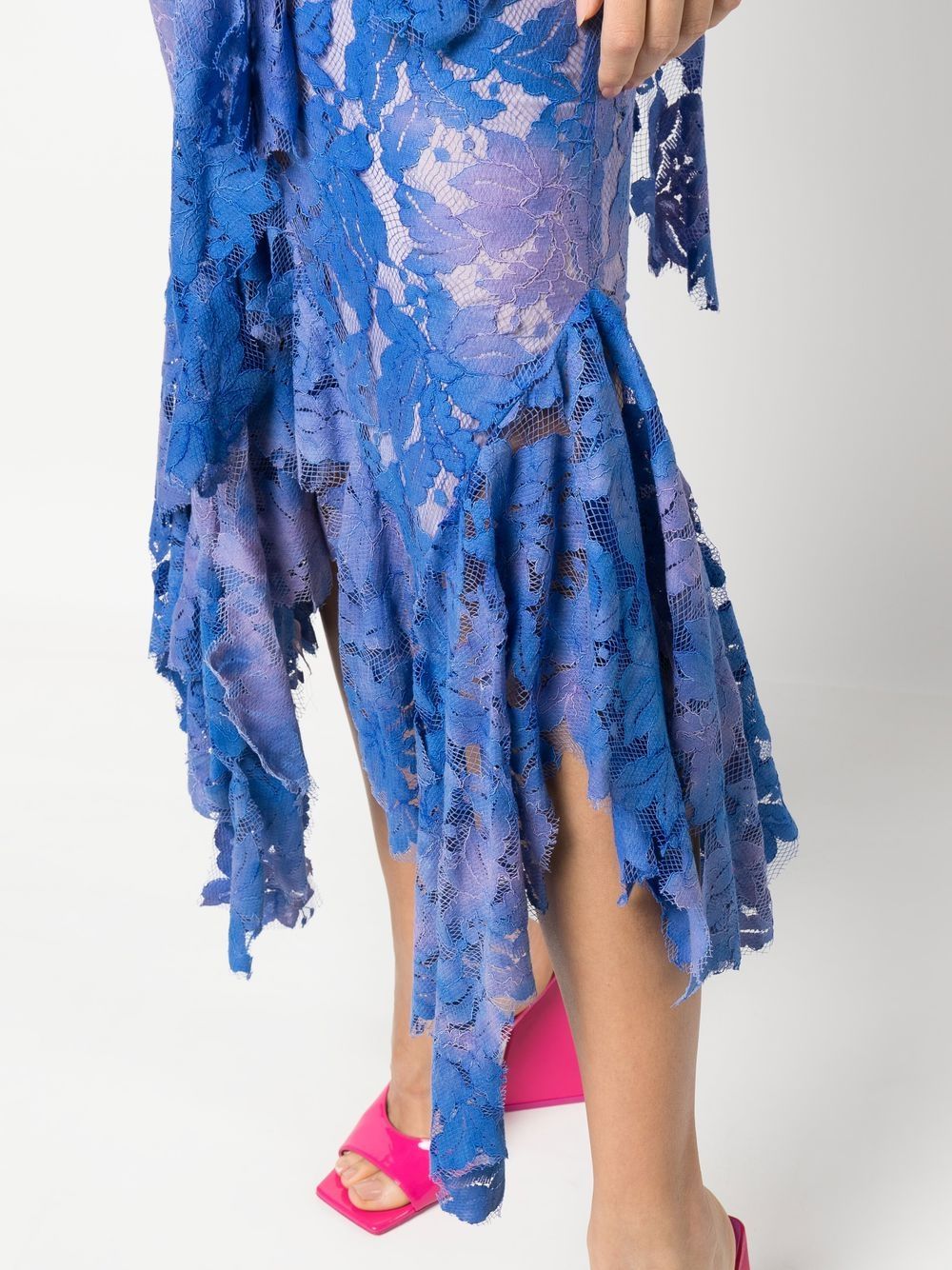 Thelma Violet Lace Draped Midi Dress