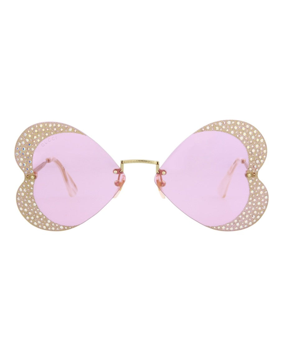 Cat Eye-Frame Metal Sunglasses