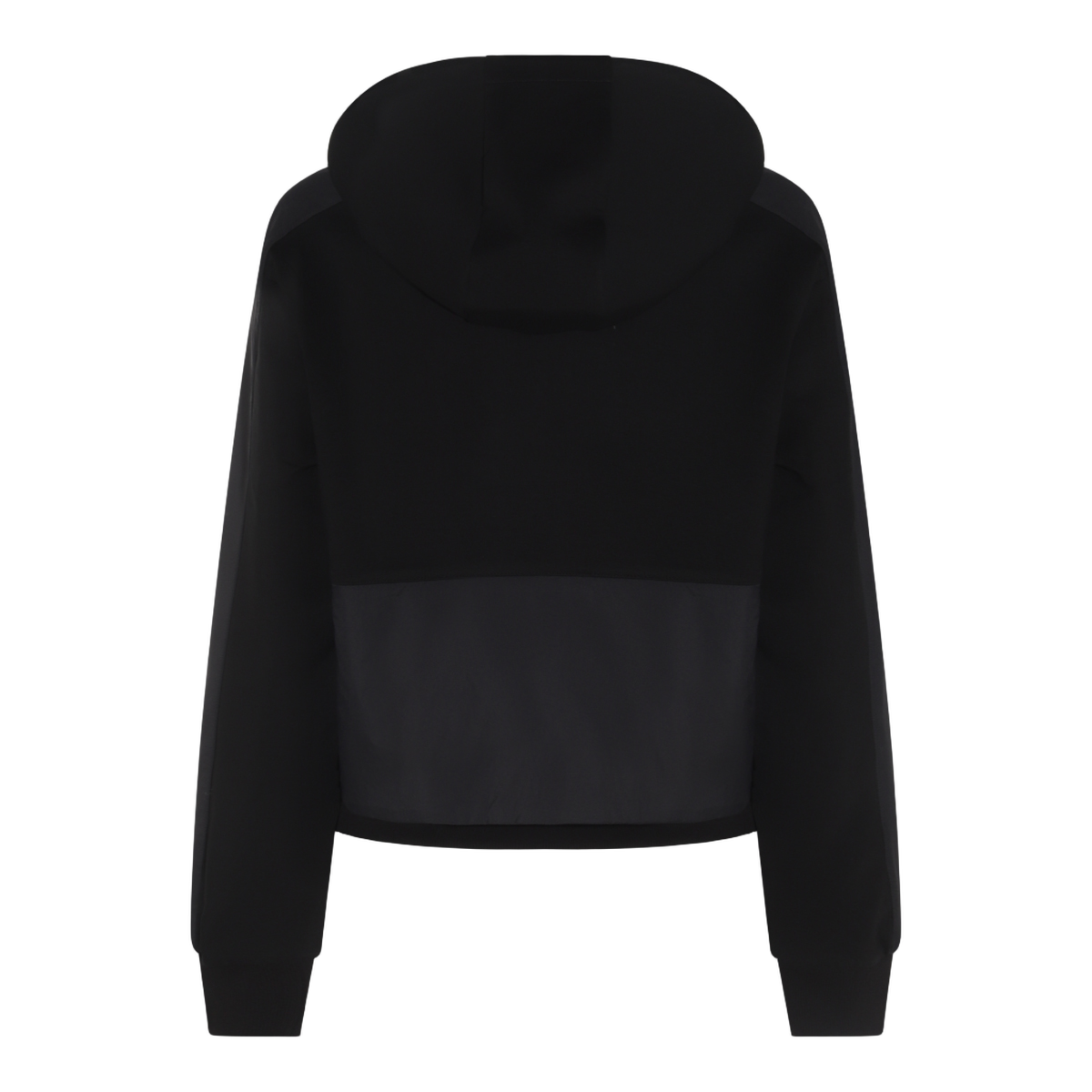 Hooded Black Sweater with Half-Zip Closure