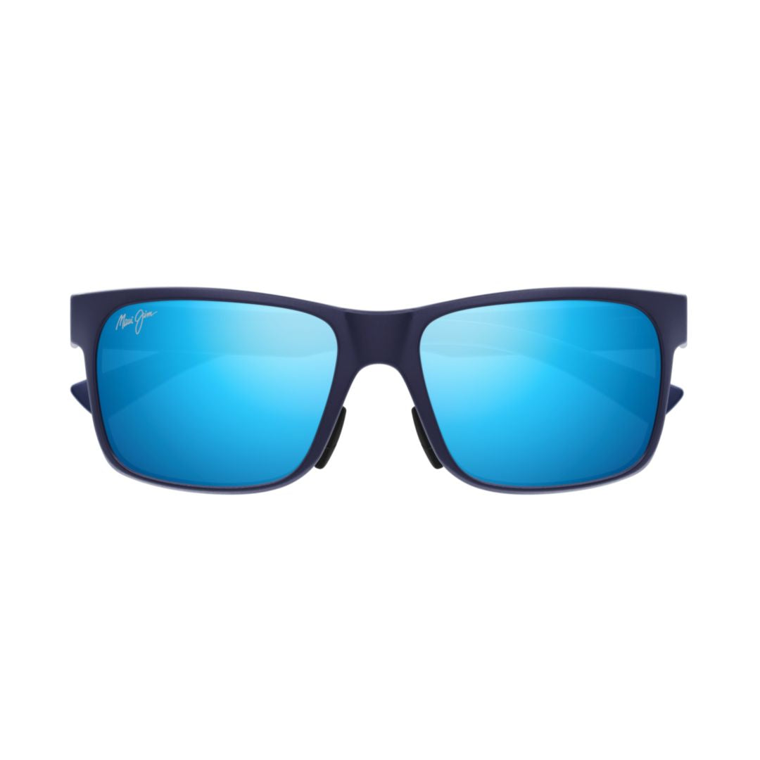 Hoopili Matte Finish Rectangular Frame Sunglasses with Reflective Blue Lenses