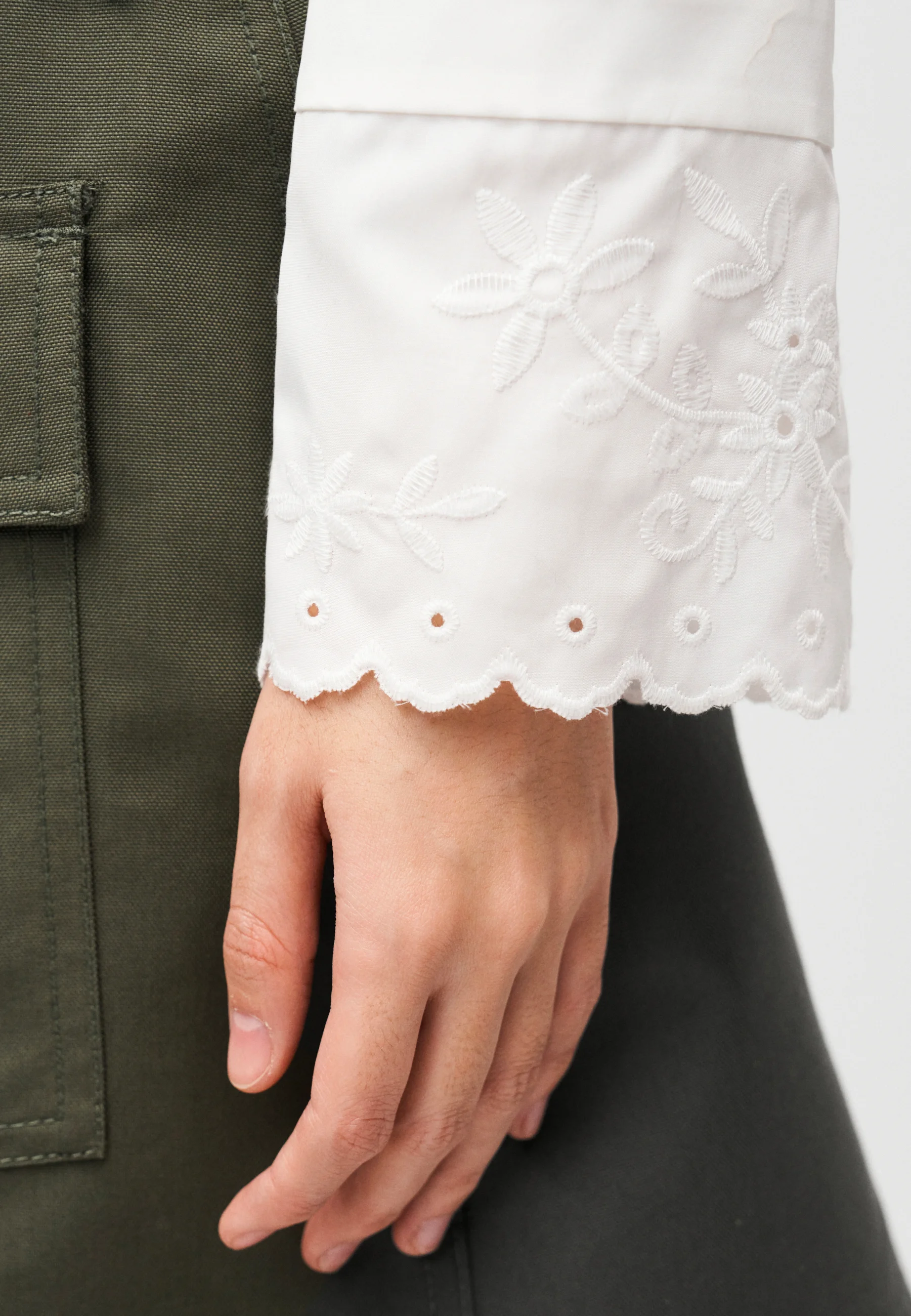Ivory White Cotton Blend Shirt