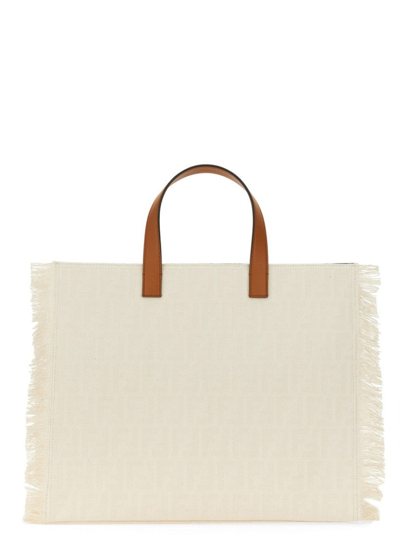 Textured Jacquard Fendi Bag With Fringed Edge