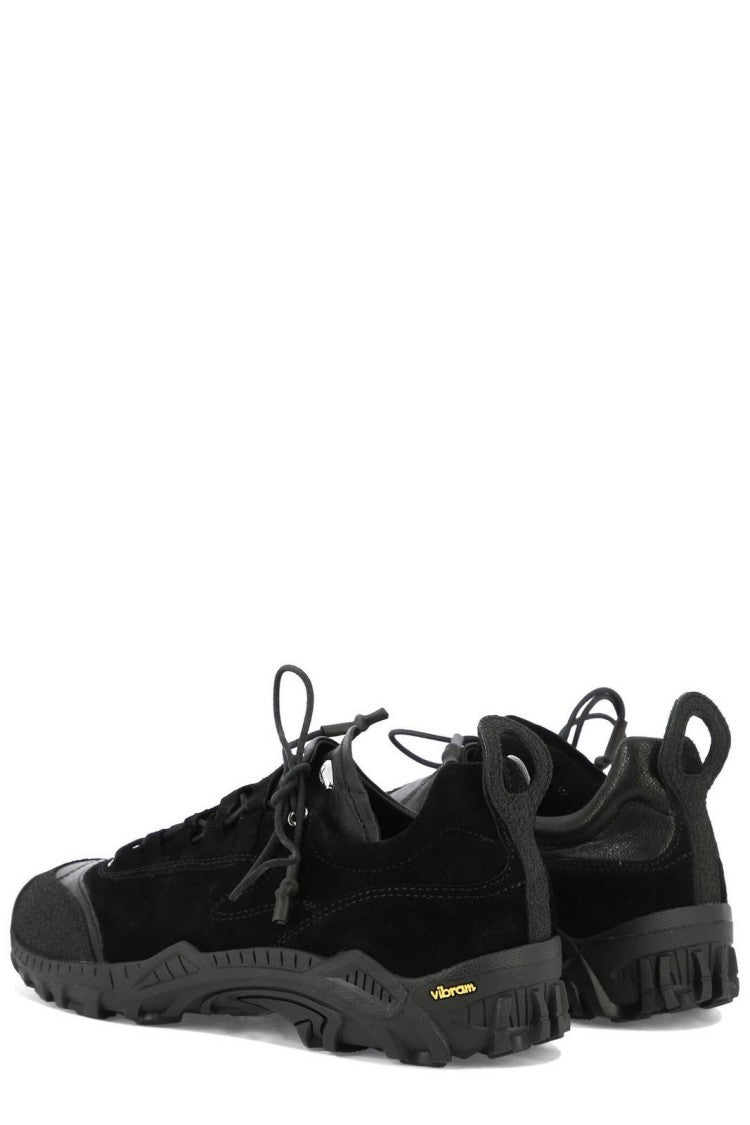 Low-Top Sneakers with Textured Goat Leather