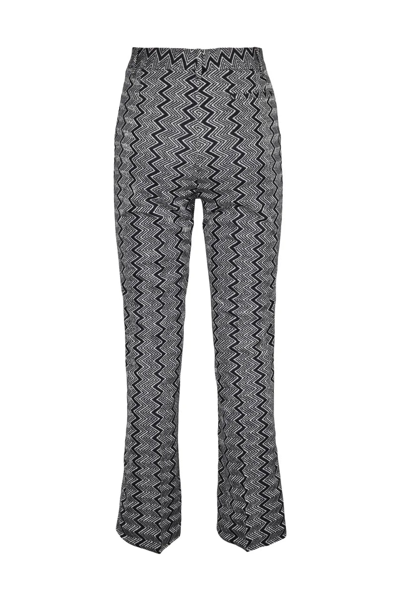 Lurex Trousers - Black/Silver