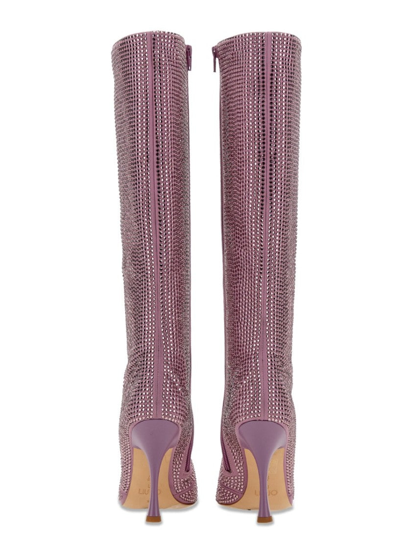 High Boots With Rhinestones