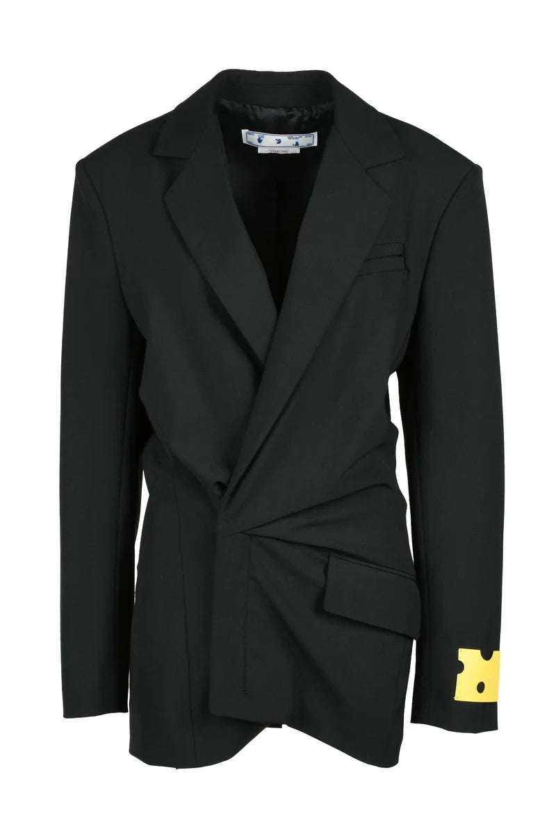 Asymmetric Jacket Wool - Black
