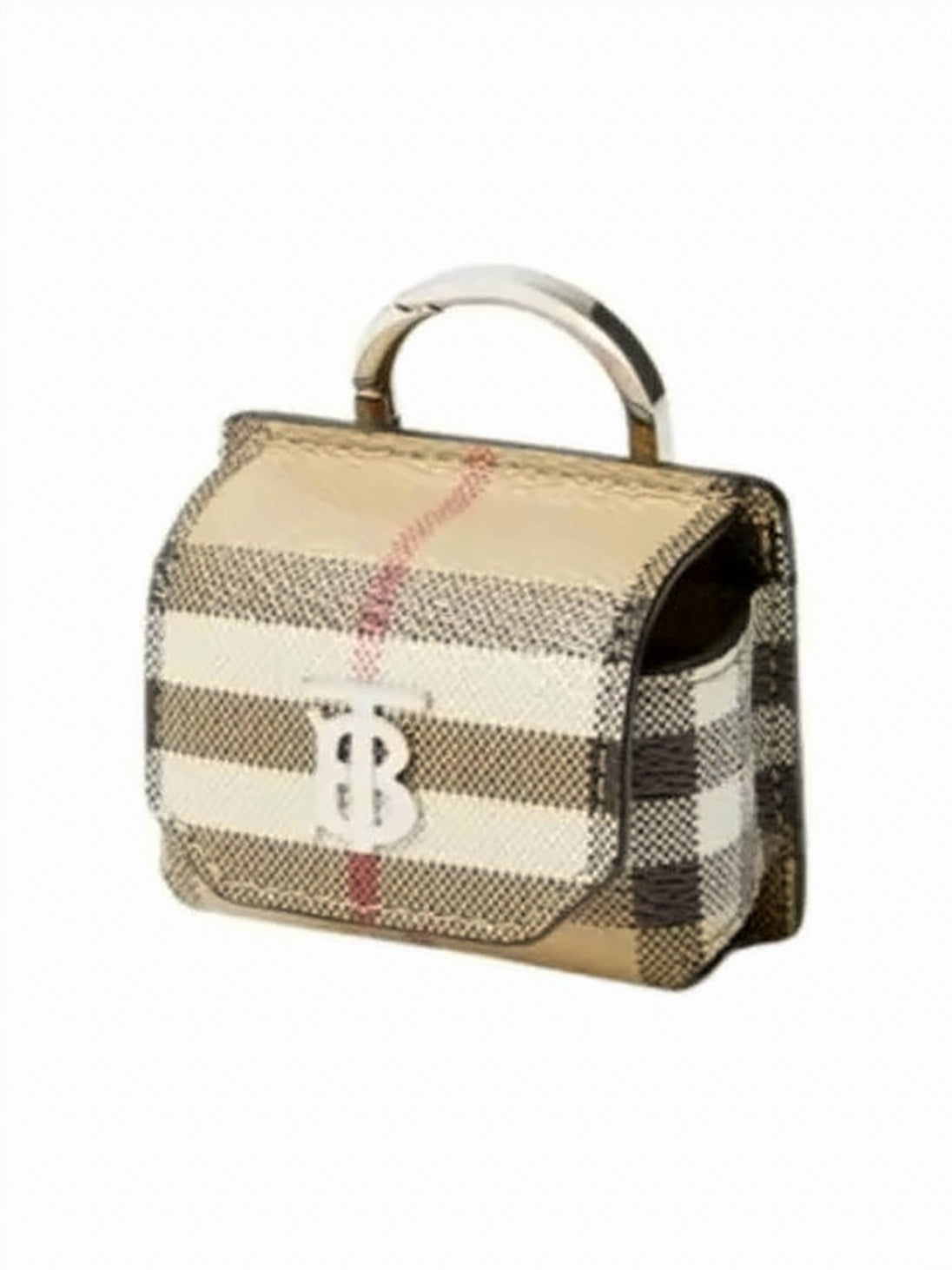 Structured Beige Brown Checkered AirPods Pro Case