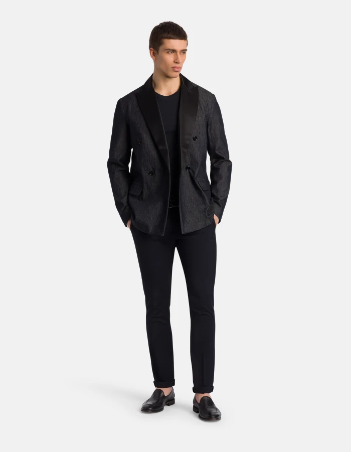 Slim-Fit Black Jeans with Mid-Rise Waist