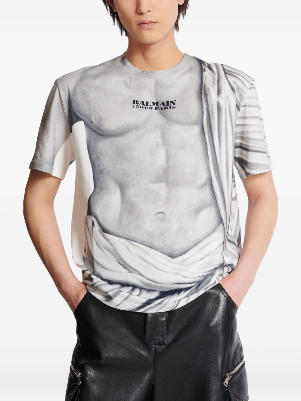 Art-Inspired Short-Sleeved T-Shirt with Graphic Print